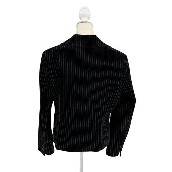 Caslon Blazer WMNS Two-Button Petite L Black/Pink/Yellow Striped Retro Coat Y2K - Picture 4 of 7